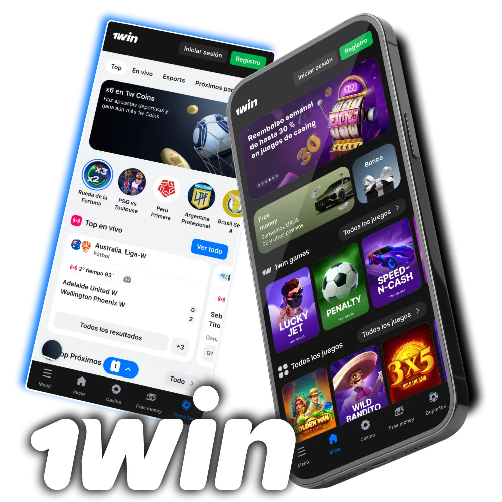 Accede a 1win desde Android o iOS con miles de juegos.