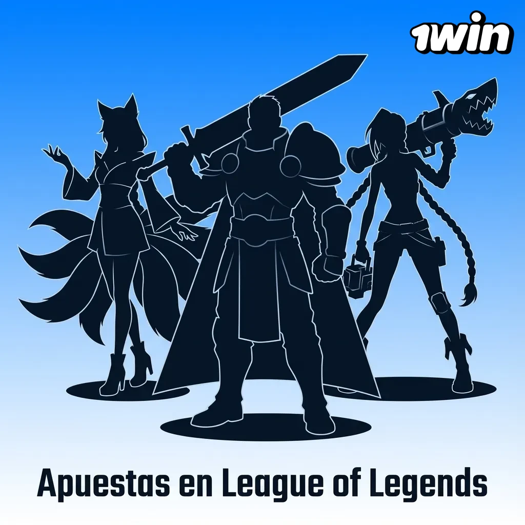 Pantalla de League of Legends con overlay de cuotas y mercados de apuestas en vivo de 1win