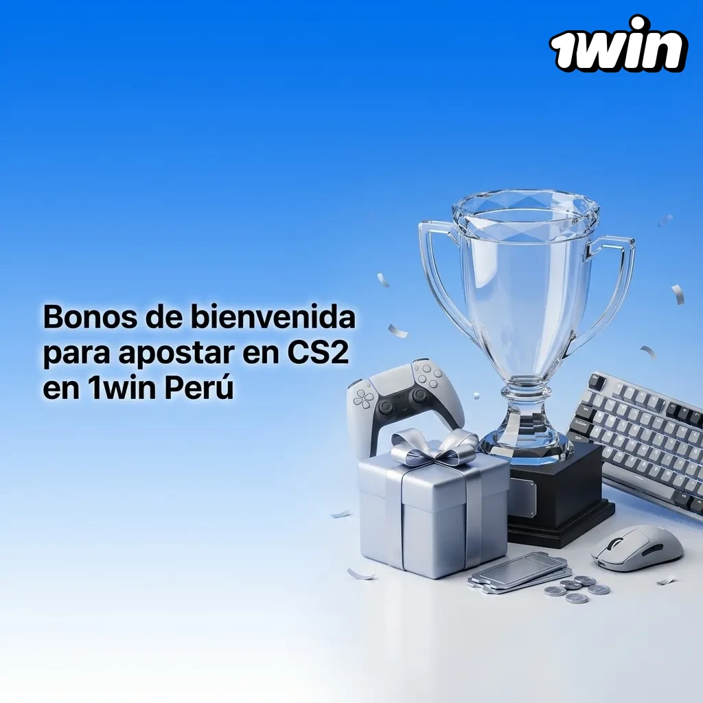 Banner de 1win Perú con bonos de bienvenida y porcentajes de depósito para apostar en Counter-Strike 2