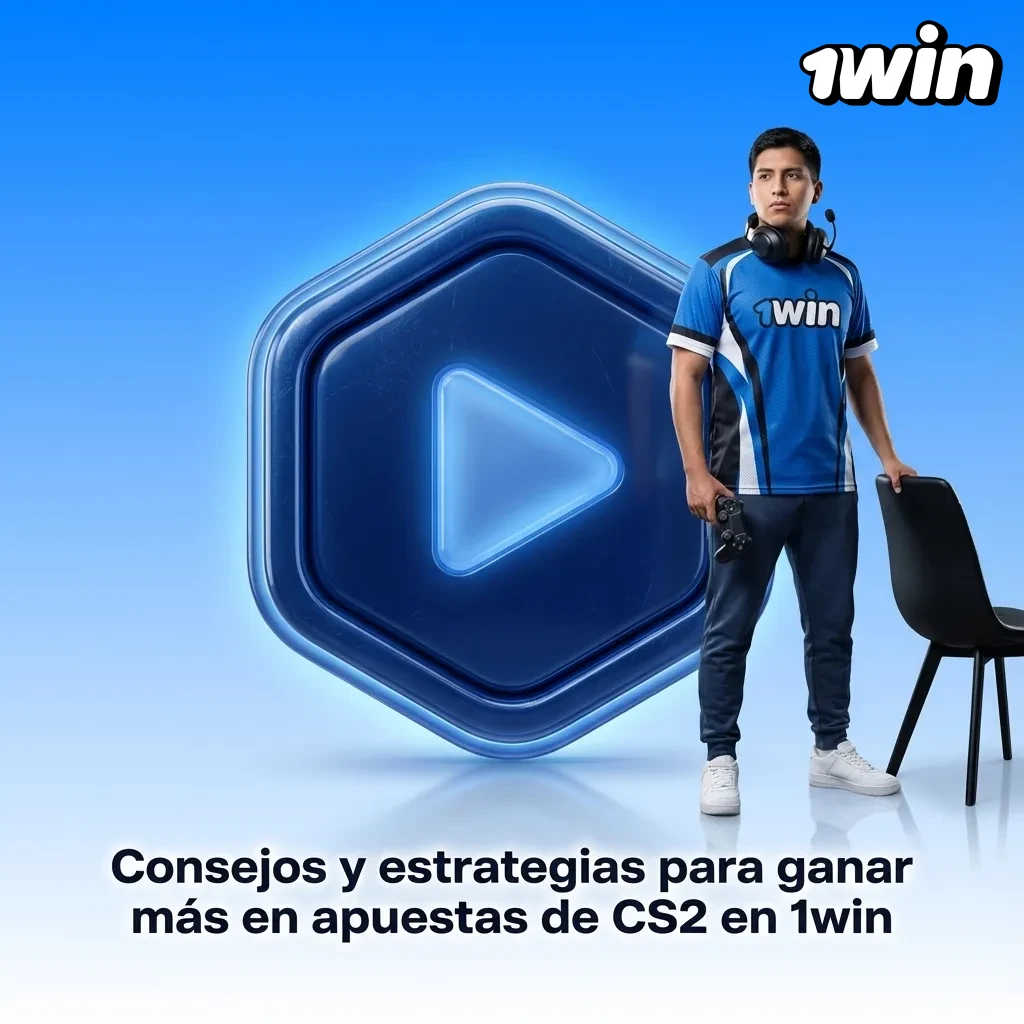 Banner sobre apuestas de CS2 en 1win, con gráficos de estadísticas, mapas y jugadores resaltando estrategias y análisis