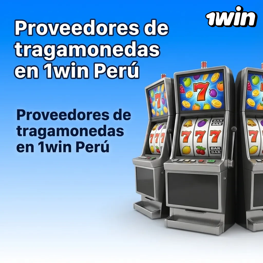Lista de proveedores de tragamonedas en 1win Perú, con logos y número de juegos de cada estudio destacado