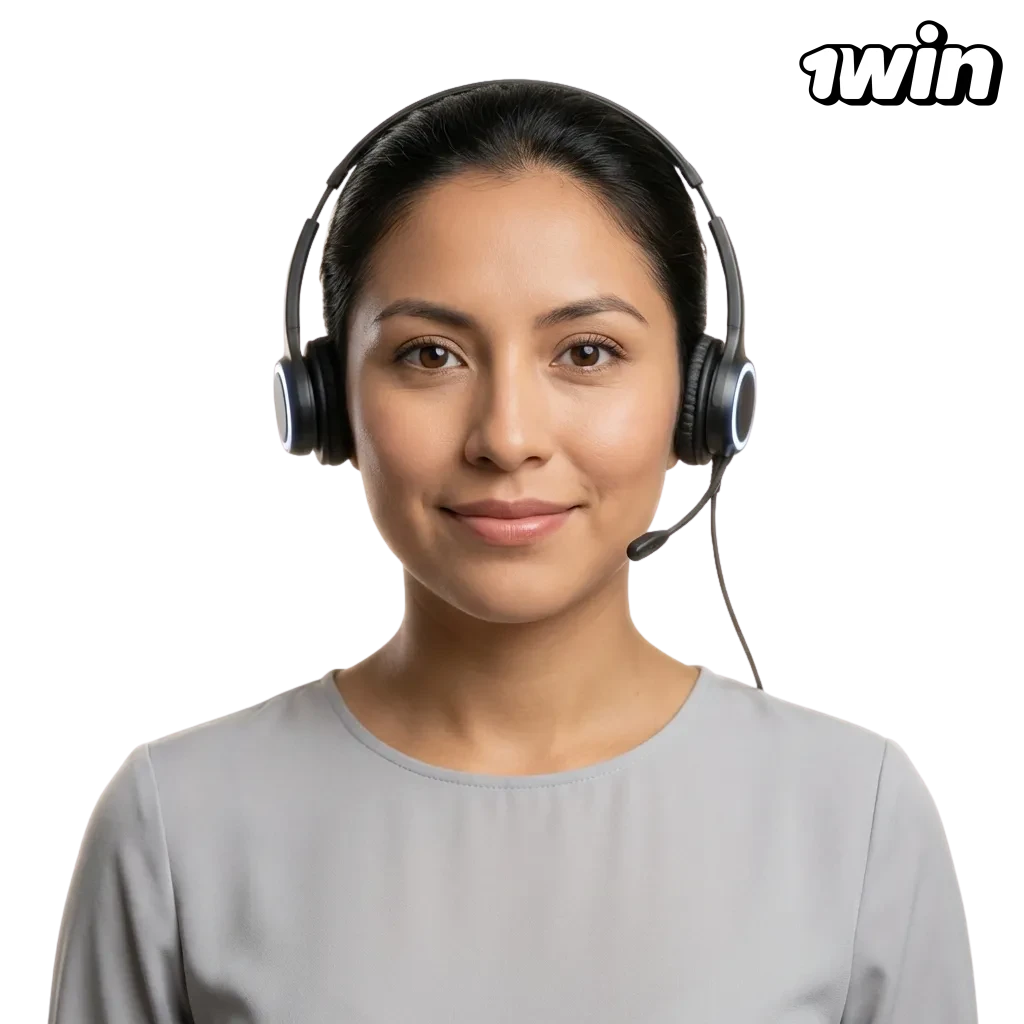 Infografía de canales oficiales de contacto de 1win en Perú: email, chat en vivo, teléfono, mensajería y redes sociales.