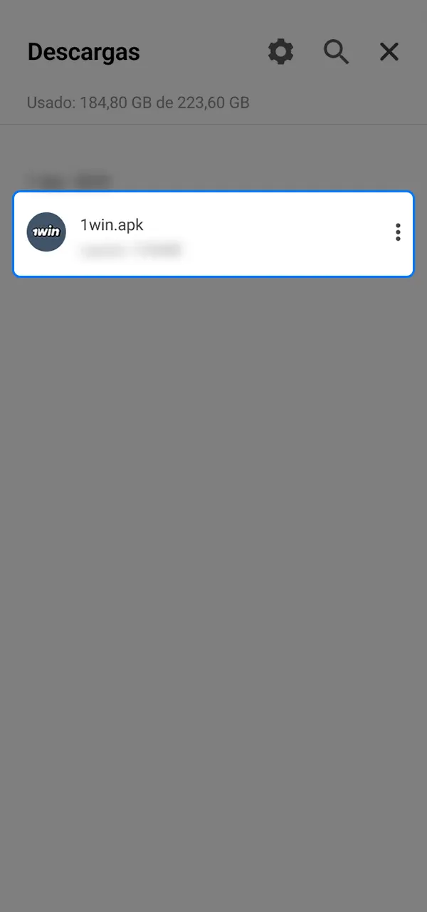 Instala la aplicación 1win en Android.