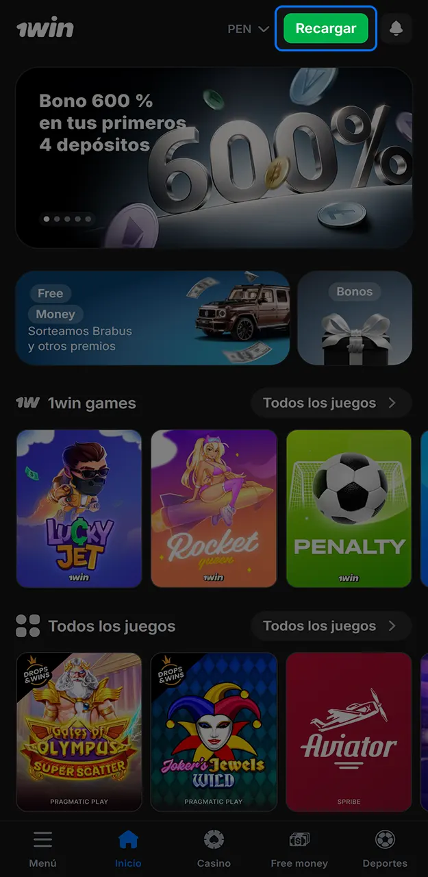 Inicia sesión en tu cuenta y obtén acceso completo al casino 1win.