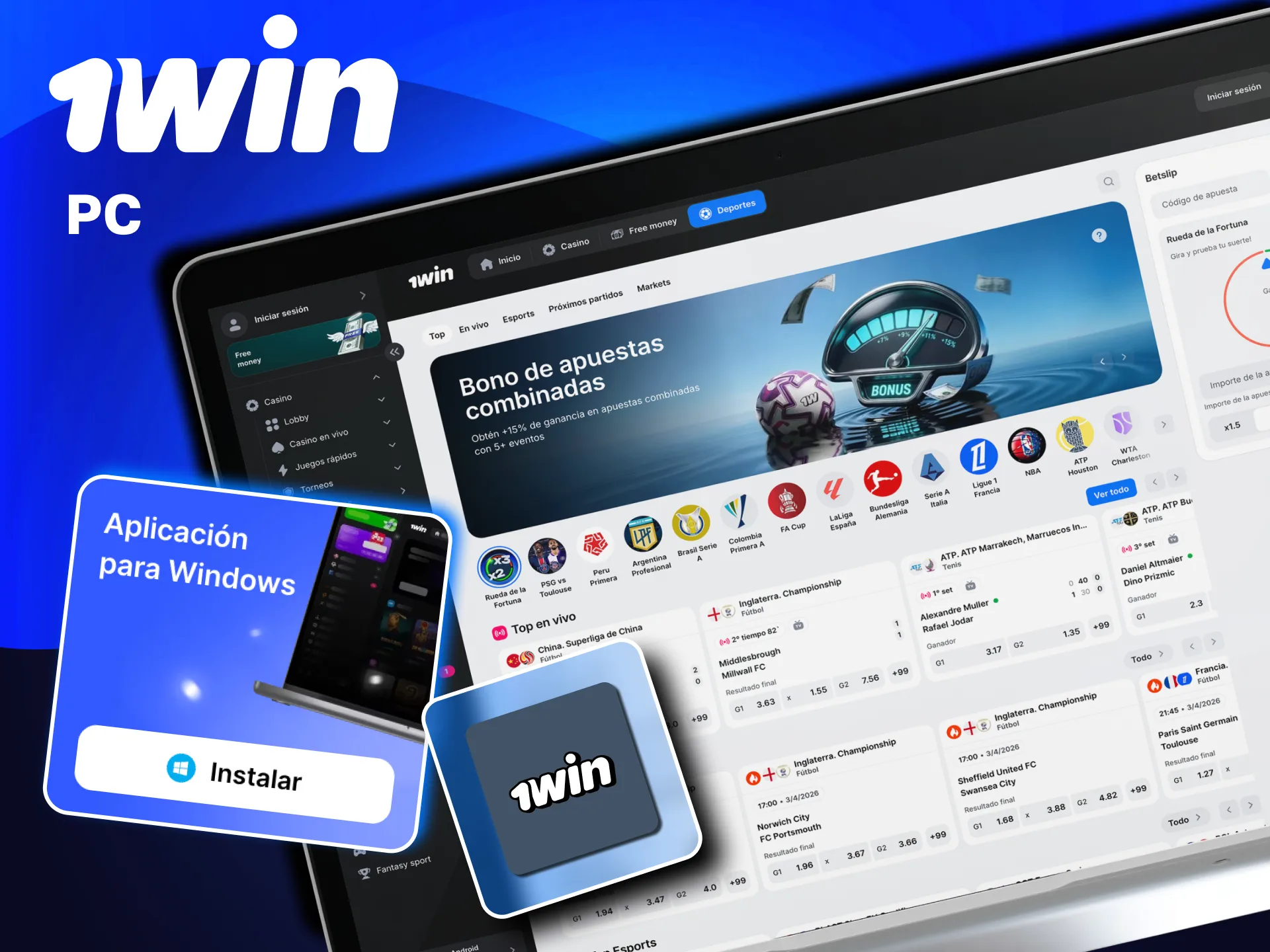 1win ofrece aplicación de apuestas para PC optimizada y segura.