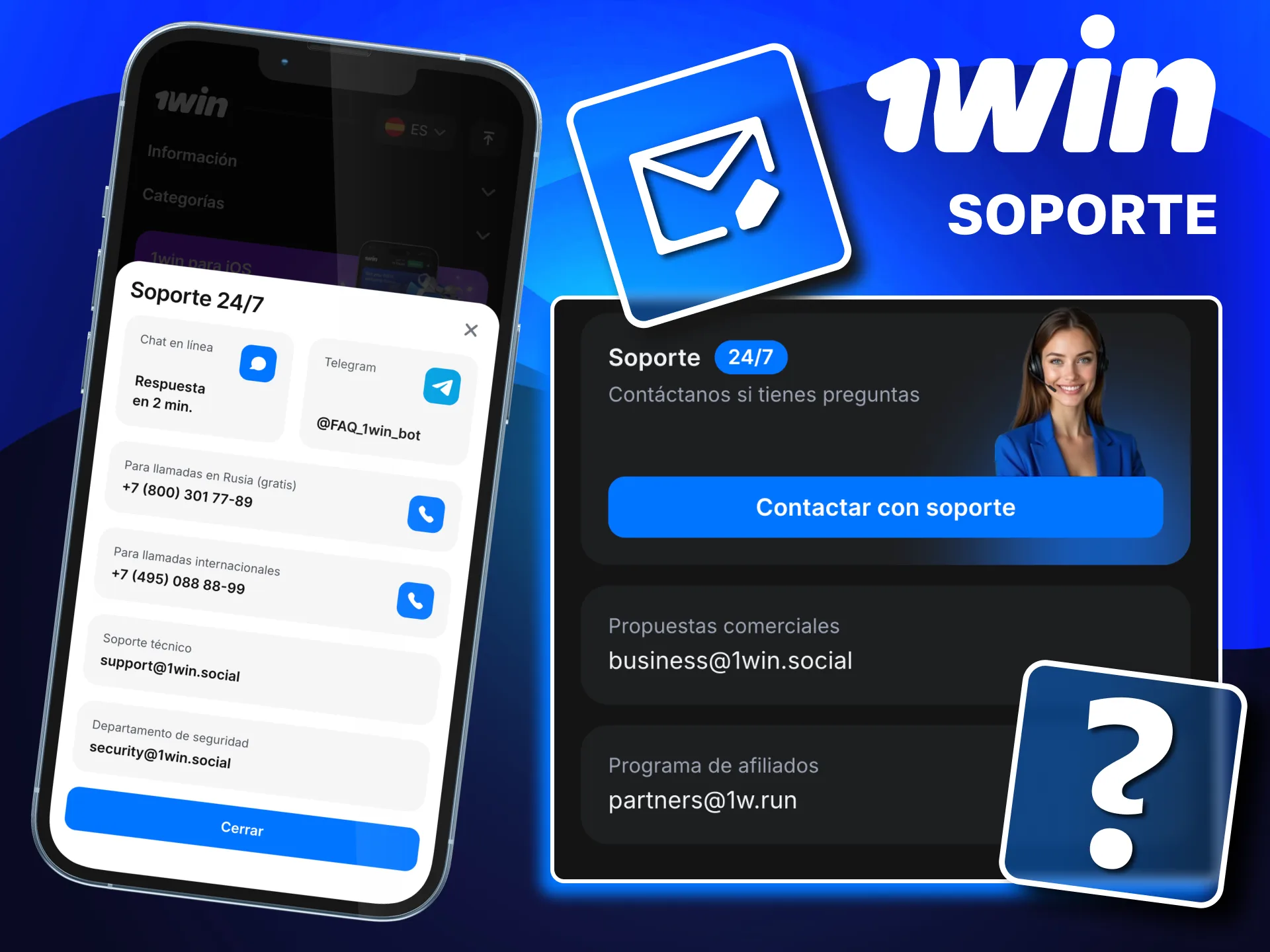1win brinda soporte móvil para cuentas, finanzas y problemas técnicos.