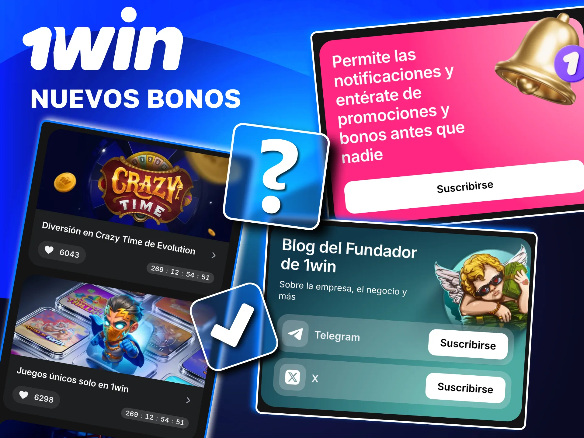 Encuentra bonos 1win Perú en app, sitio web y redes sociales.