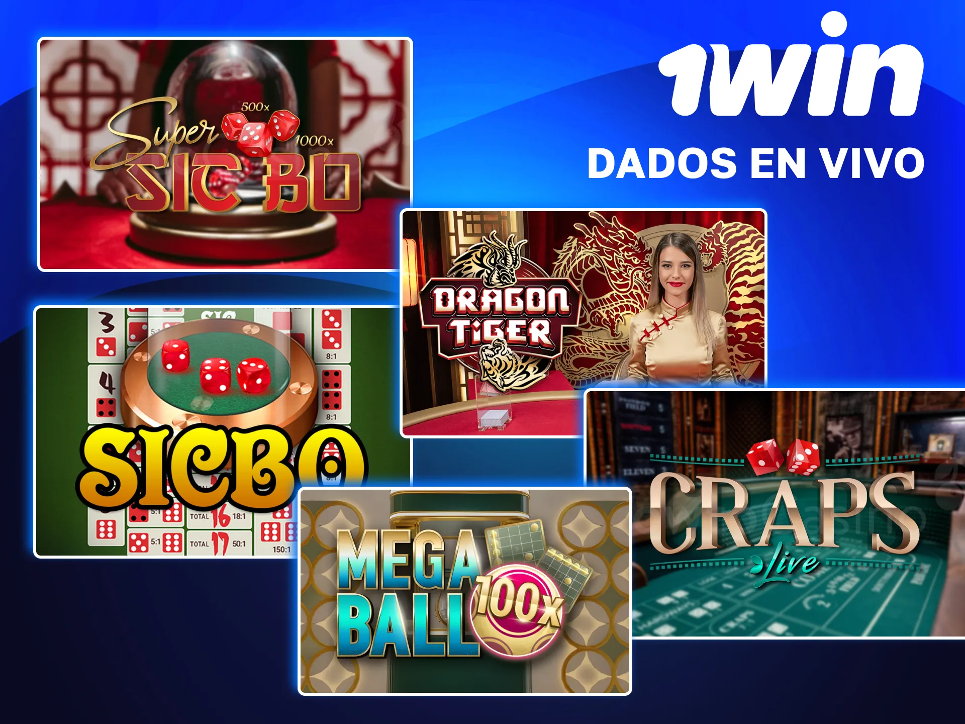 Dados en vivo en 1win con ambiente social y apuestas variadas.