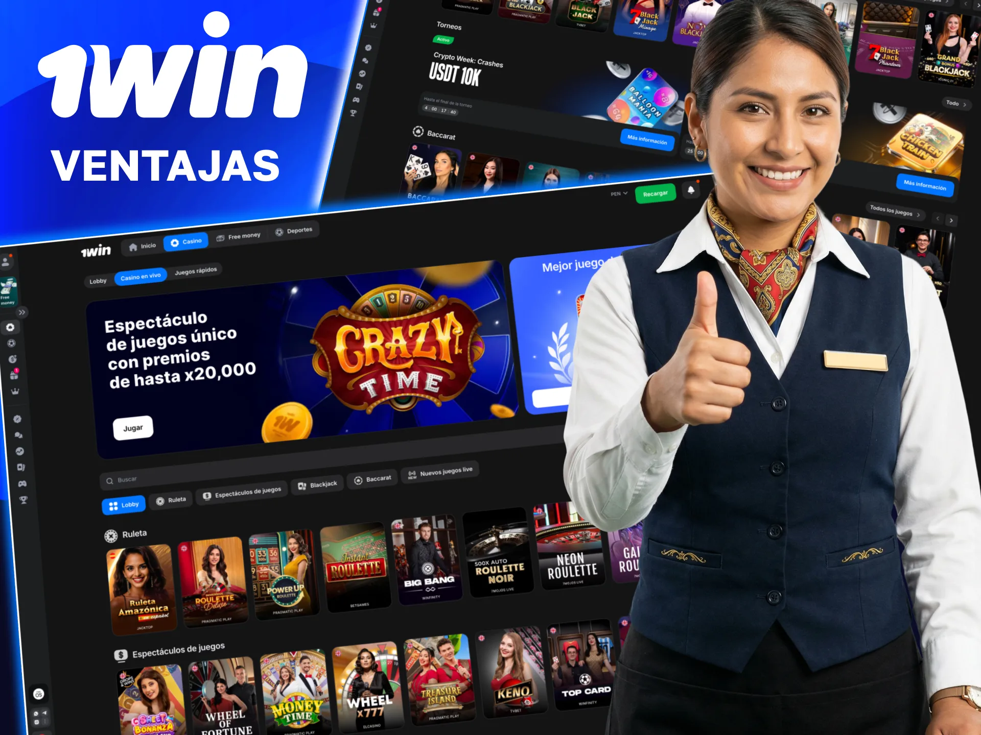 Ventajas del casino en vivo 1win con crupieres reales y ambiente auténtico.