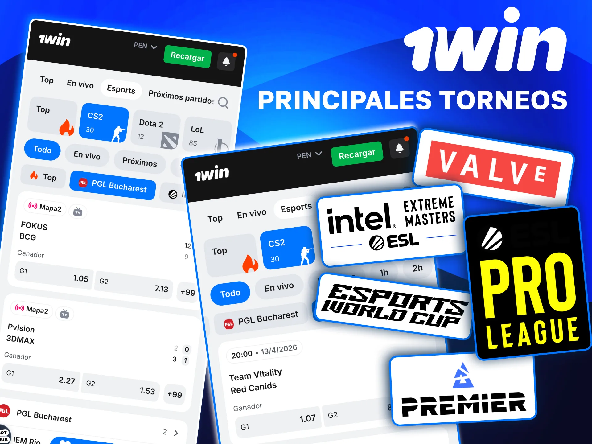 Grandes torneos de CS2 disponibles en 1win para tus pronósticos deportivos.