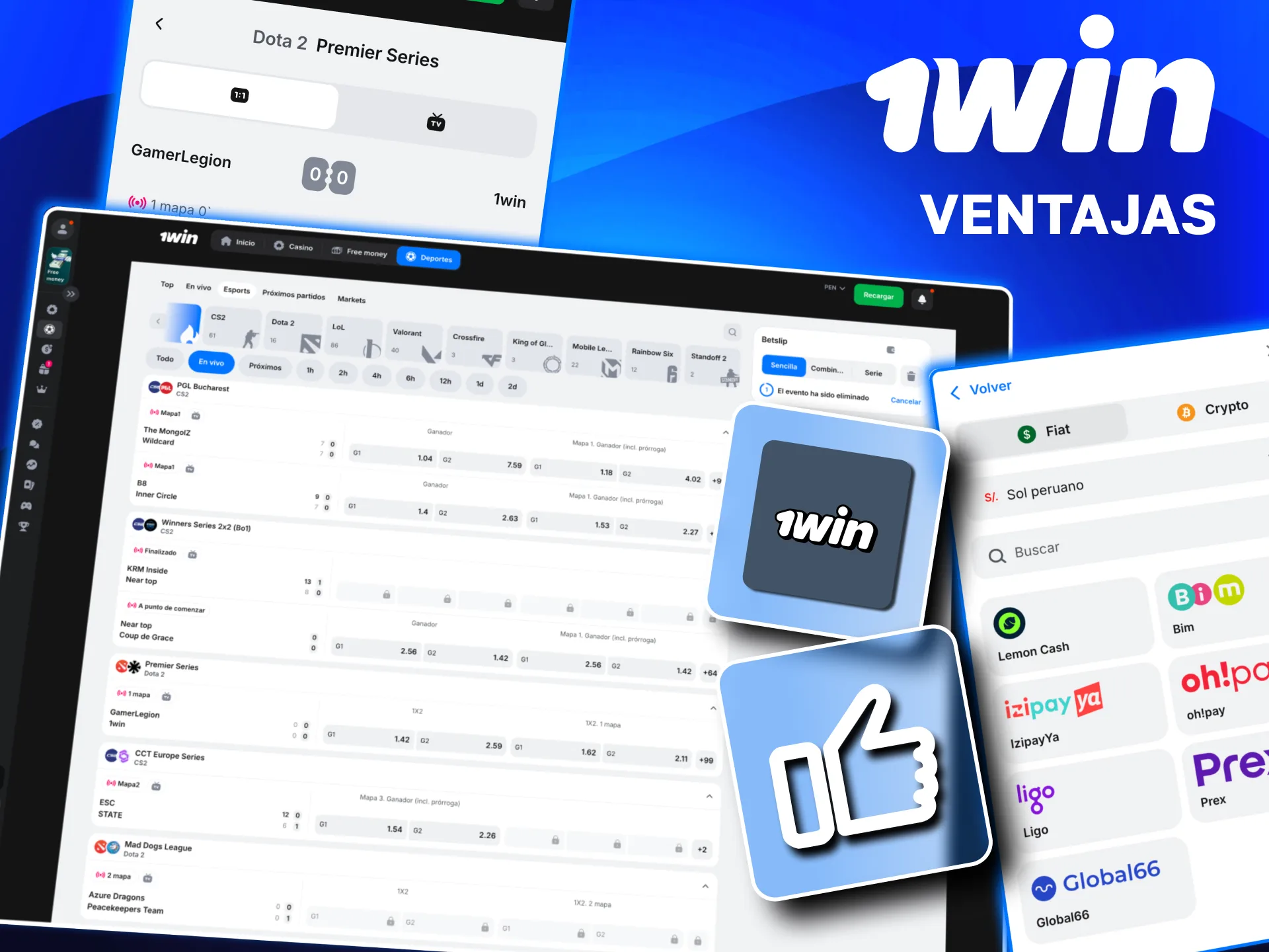 En 1win disfruta de variedad de juegos, mercados y métodos de pago locales para eSports.