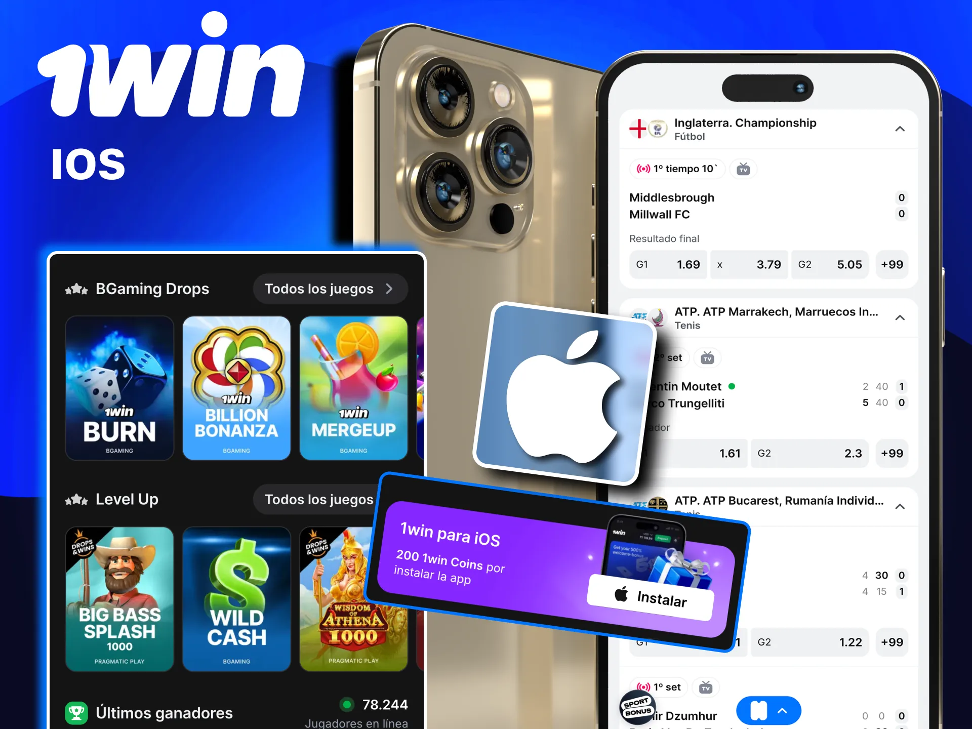 Descarga la app 1win para iOS en versión PWA.