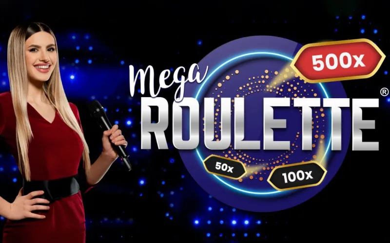 Ruleta en vivo 1win con modalidad Mega Roulette y premios potenciados.