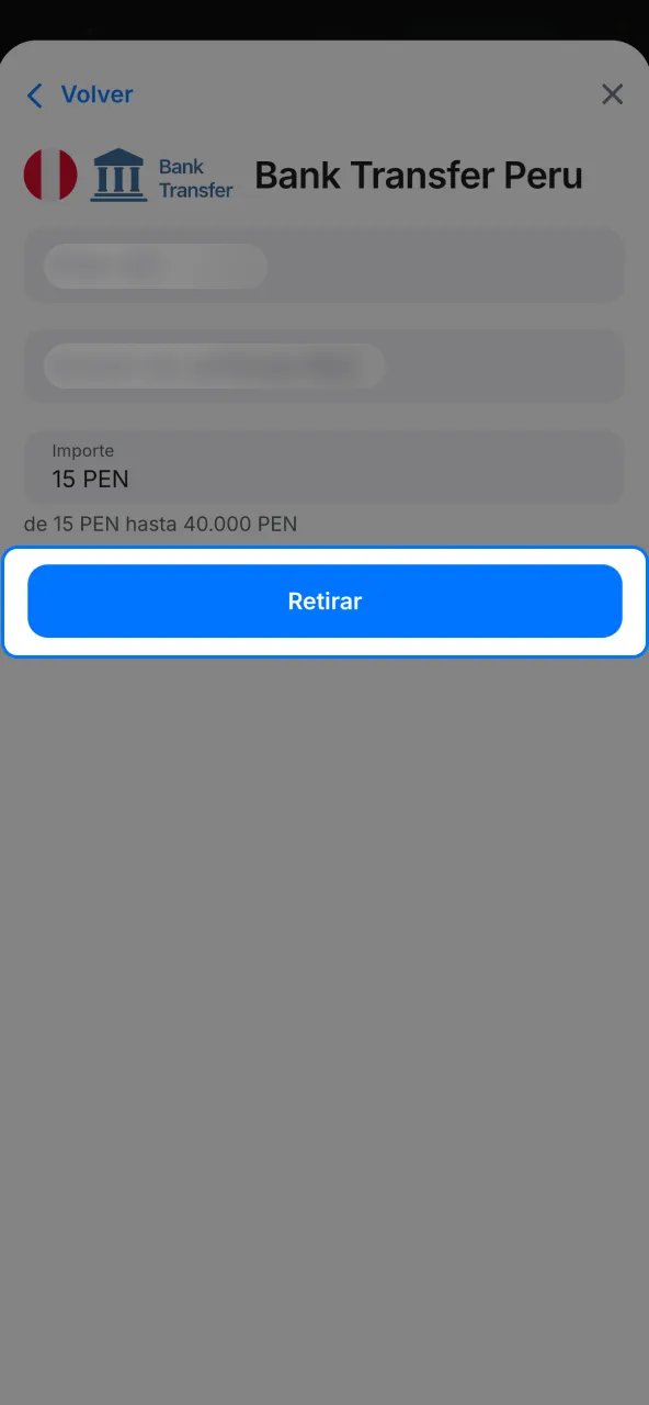 Confirma tu retiro en 1win y espera el pago según el método elegido.