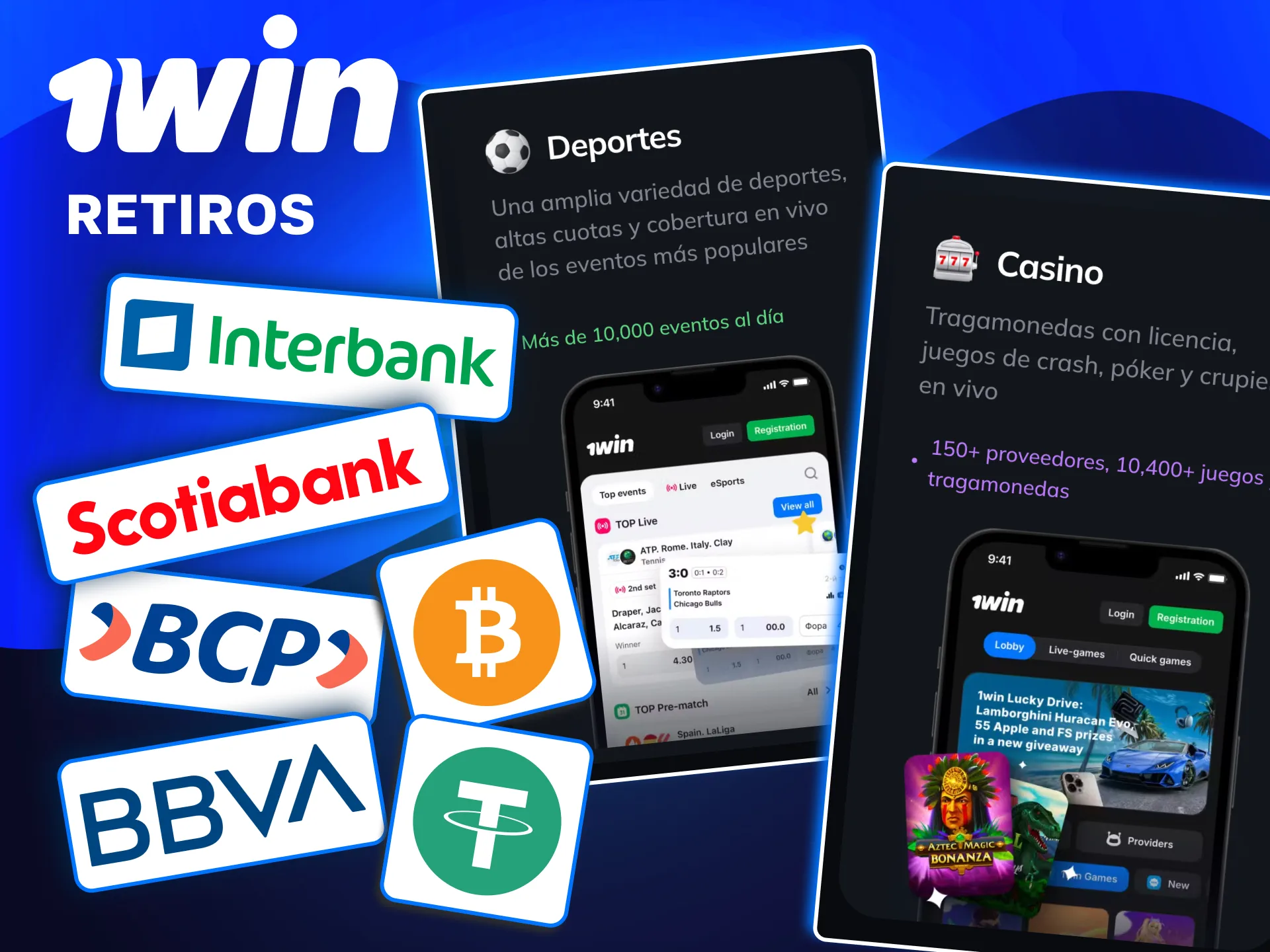 Métodos de retiro en 1win Perú para afiliados con bancos locales, billeteras y criptomonedas.