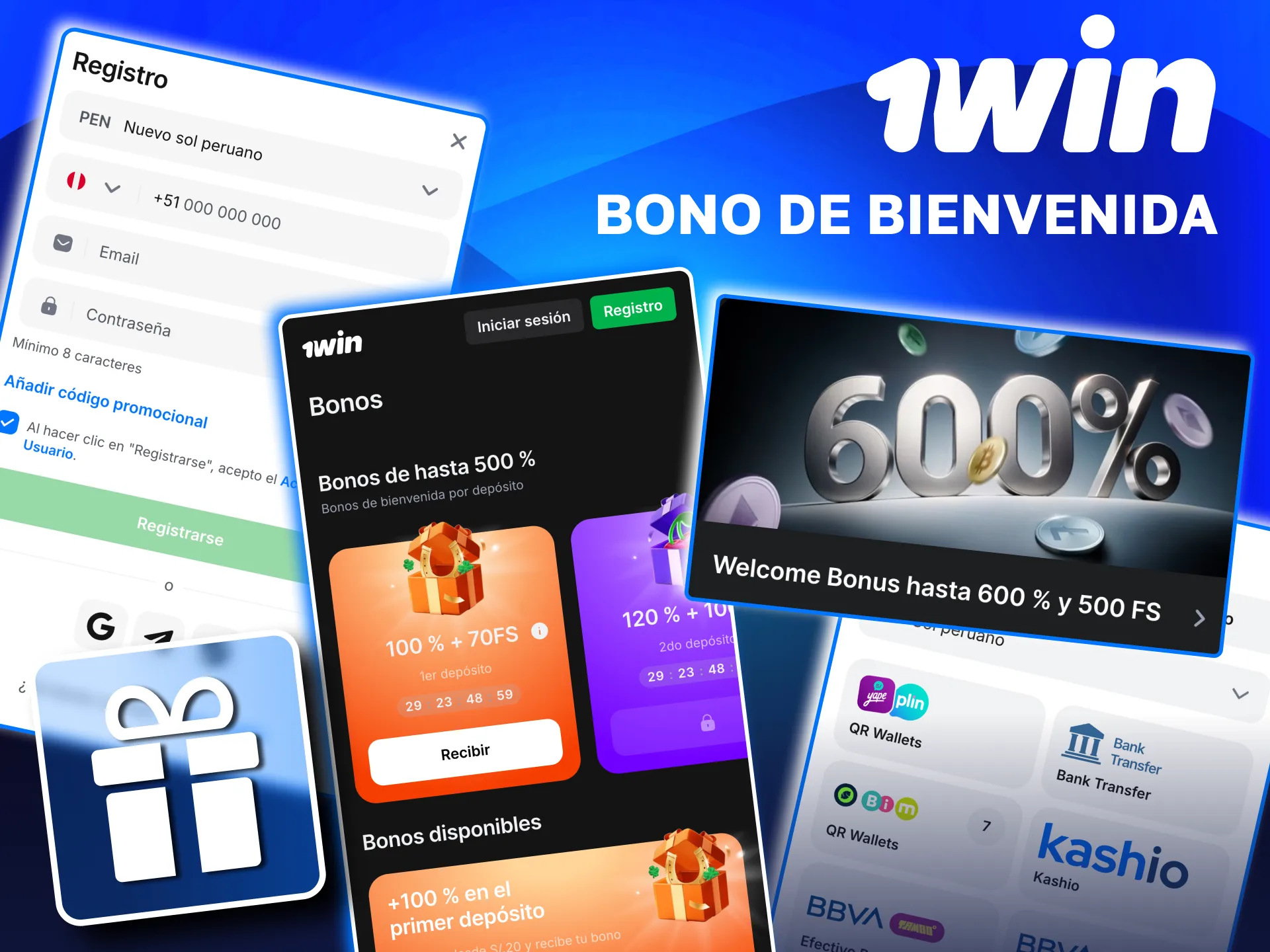 Bono de bienvenida 1win disponible tras registro y primer depósito.