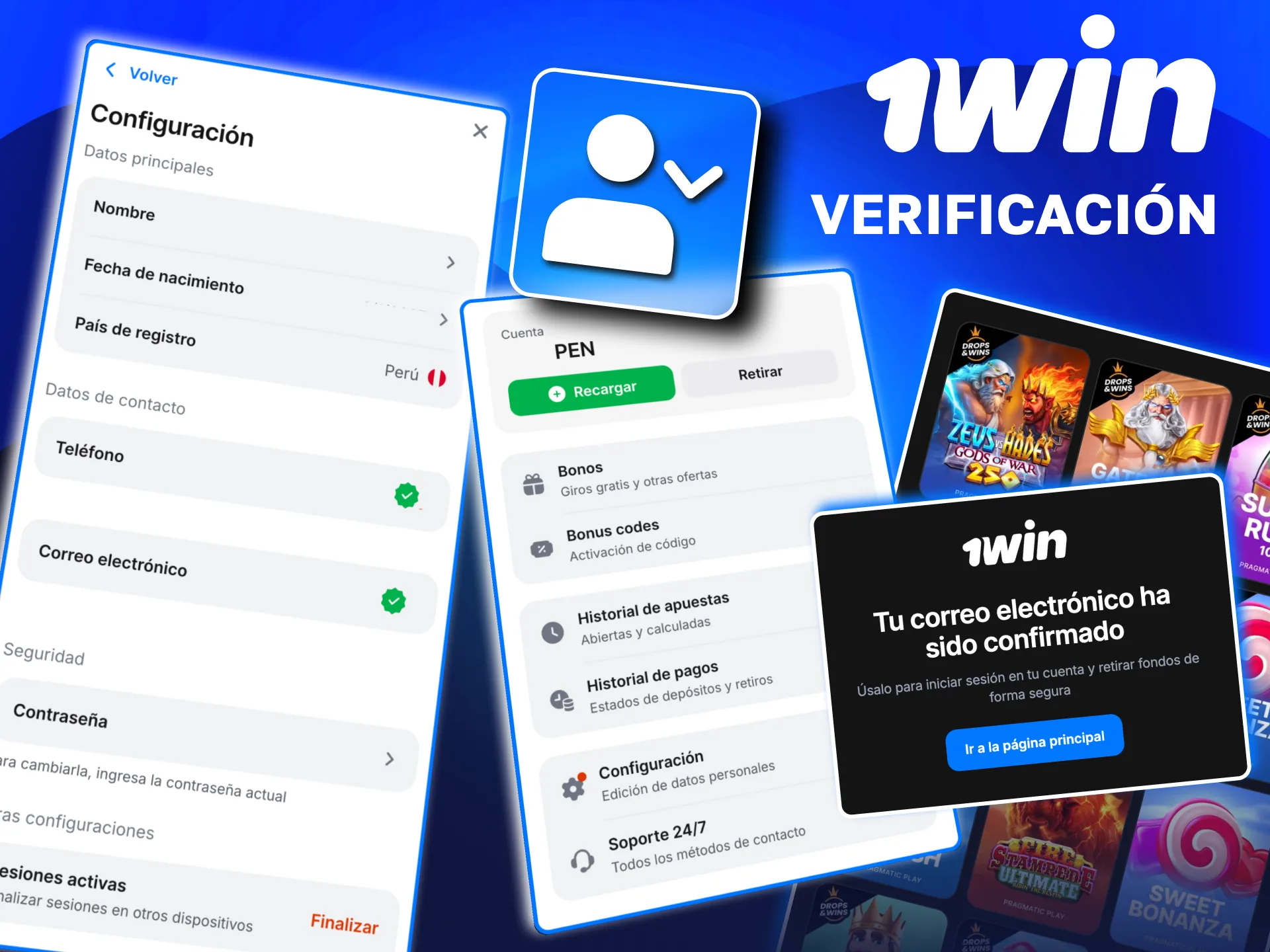 Completa verificación de cuenta en 1win Perú con DNI y dirección válida.