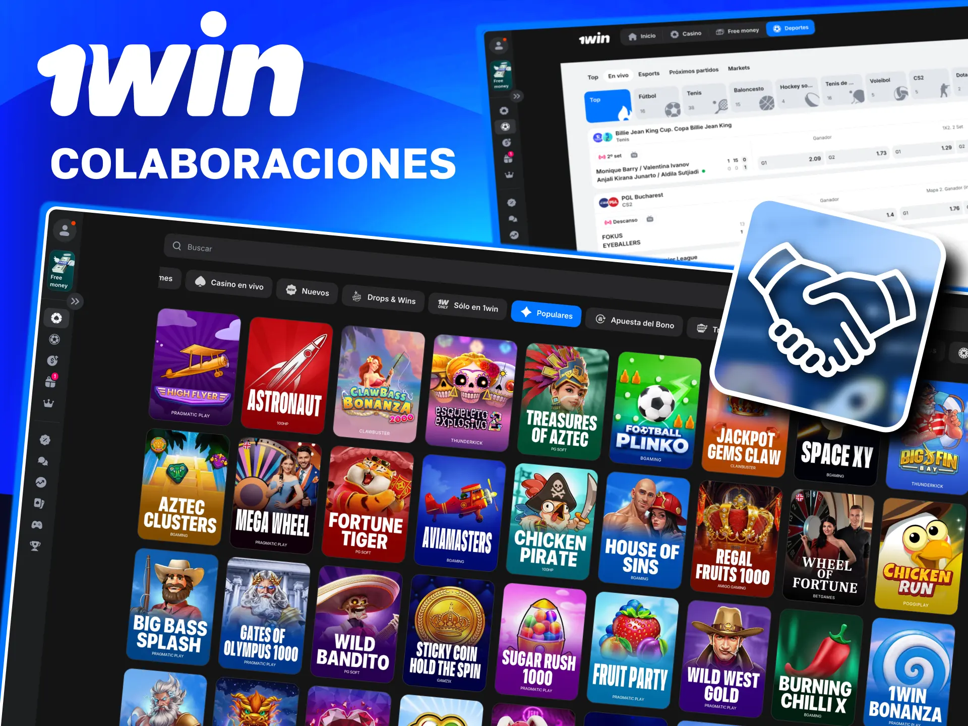 Socios y embajadores de 1win en apuestas deportivas y comunidades de juegos online.