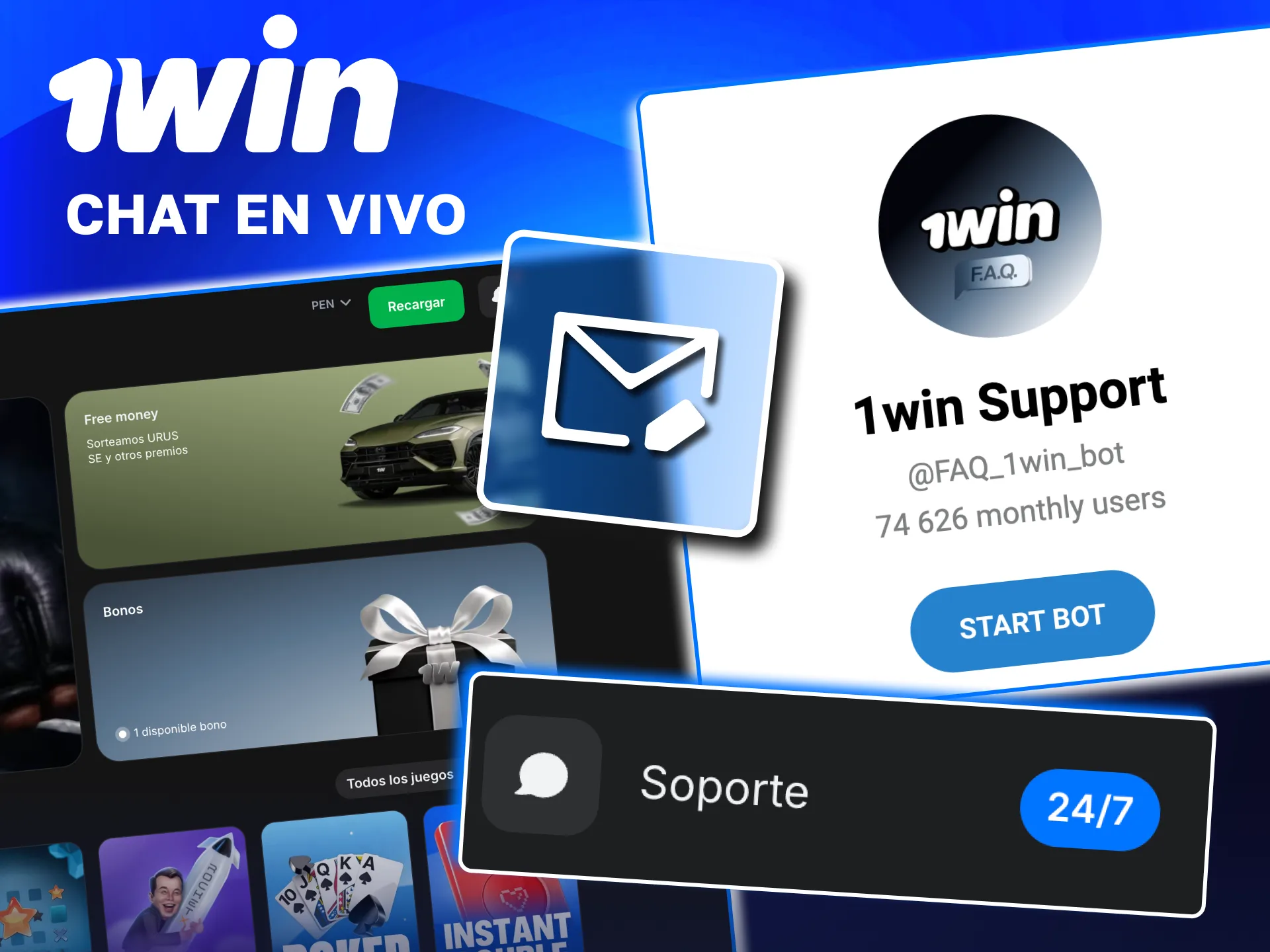 Soporte rápido en 1win mediante chat en vivo para problemas de registro y pagos.