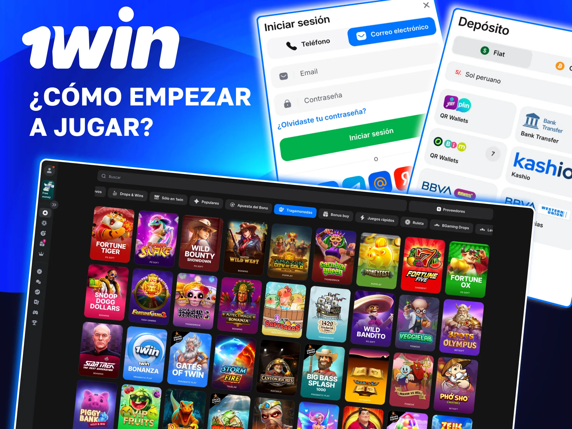 Inicia sesión y juega tragamonedas en 1win con depósitos seguros.