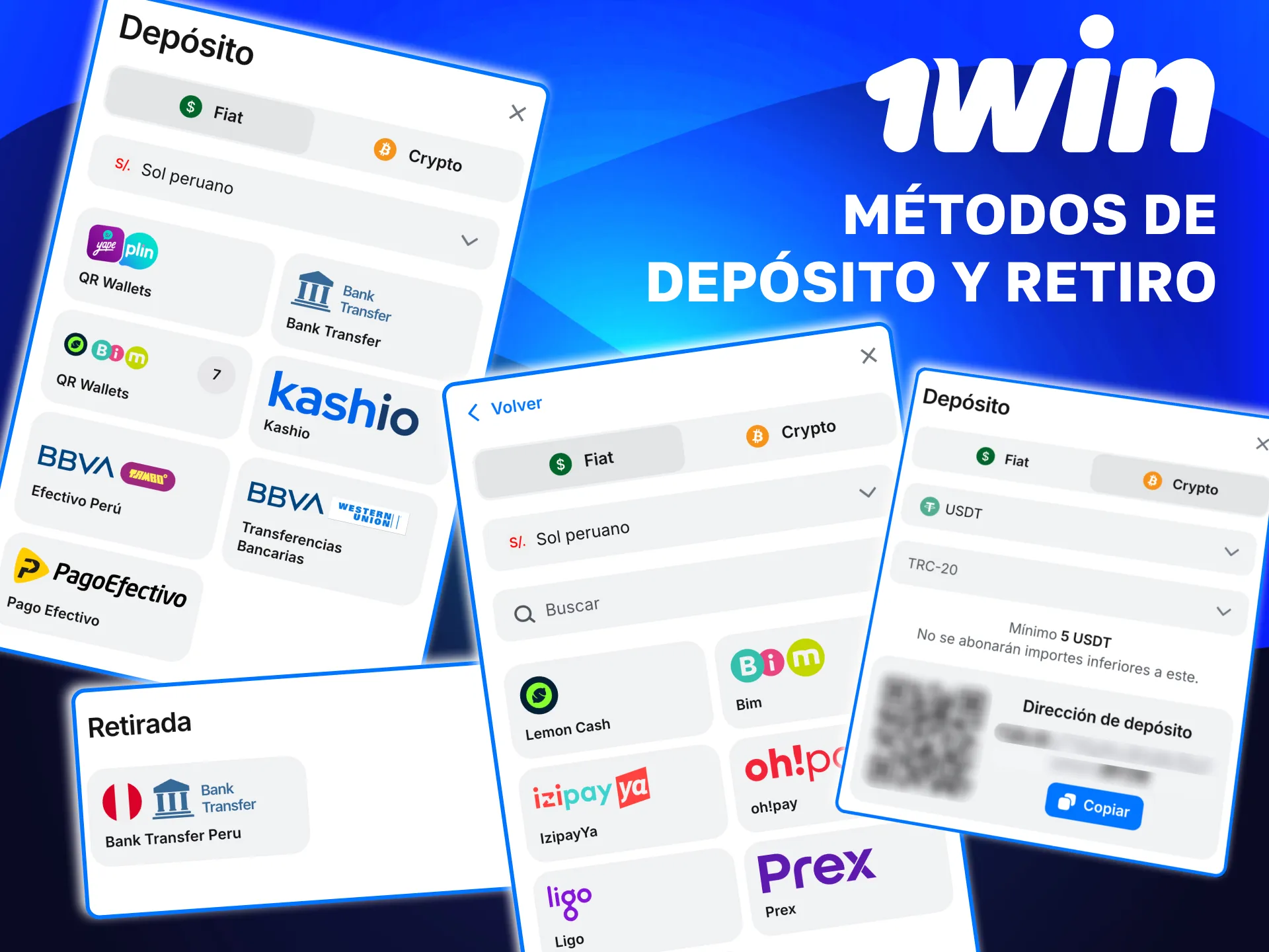 Retira tus ganancias en 1win con medios seguros como Payvalida y Airtm.